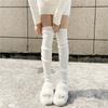 JK Spicy Girl Extra-Lange Gestrickte Beinwärmer - Dicke Warme Überknie-Socken für Damen für Herbst & Winter