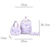 1 Set 3 In 1 Women College Student Backpack Large Capacity Casual Travel Daypack Stylish Versatile Laptop Bag for School