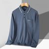 Dad Spring Jacket Middle-Aged And Elderly Men Long-Sleeve Polo Shirt 100% Cotton Base Shirt Grandpa Spring And Autumn T-Shirt