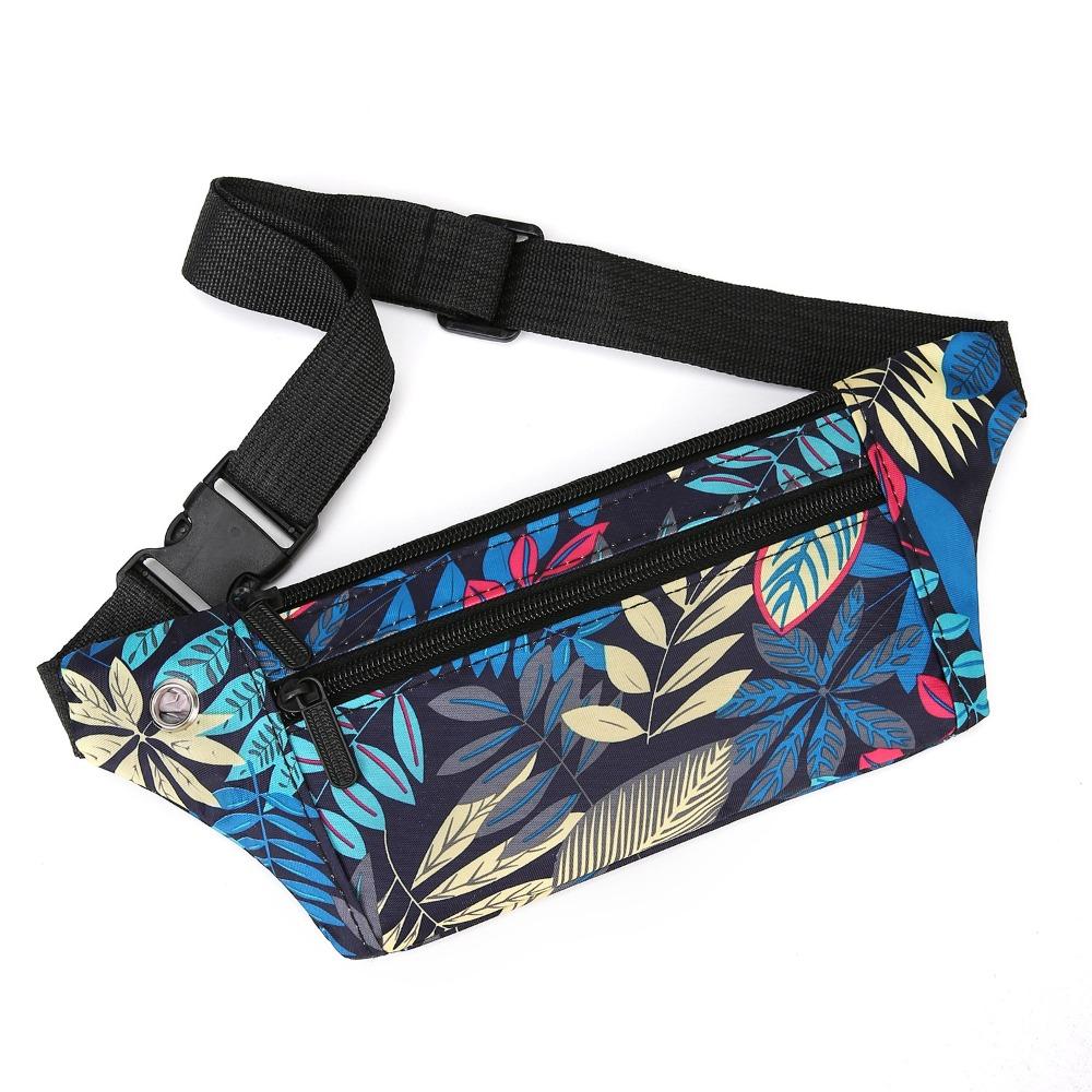 Practical Wear-resistant Running Waist Bag 3 Layers Lightsome Fanny Pack Nylon Headphone Cable Hole Crossbody Bag Outdoor