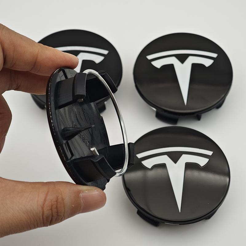 ANC1 4pcs 56mm ABS Black White Tesla Model 3 Wheel Center Caps for Tesla Original Hub Caps Model 3 Model Y Model S X Auto Accessories