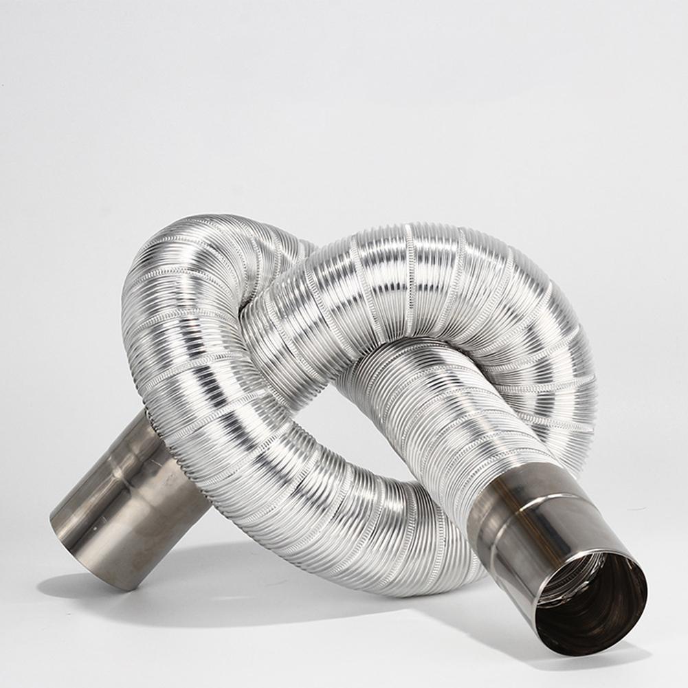 Stainless Steel Elbow Chimney Liner Bend 50mm Adjustable Length for Wood Stove Pipe Multi Flue Venting Solutions
