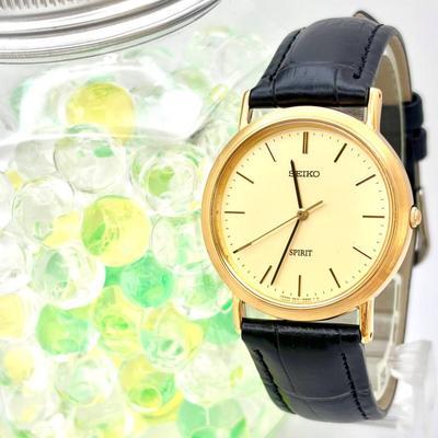 SEIKO Spirit Watch Gold 2D2074 New Strap [New Battery] Men's 5E21-6C00