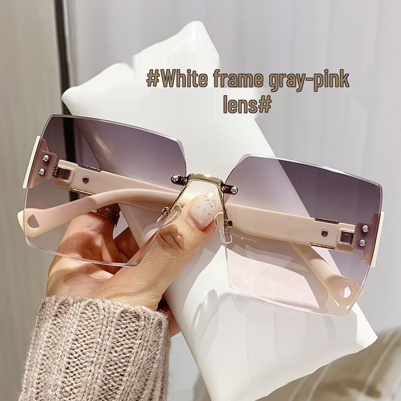Korean Style Women s Frameless Square Sunglasses - Slim, High-End Sun Protection Sunglasses Only