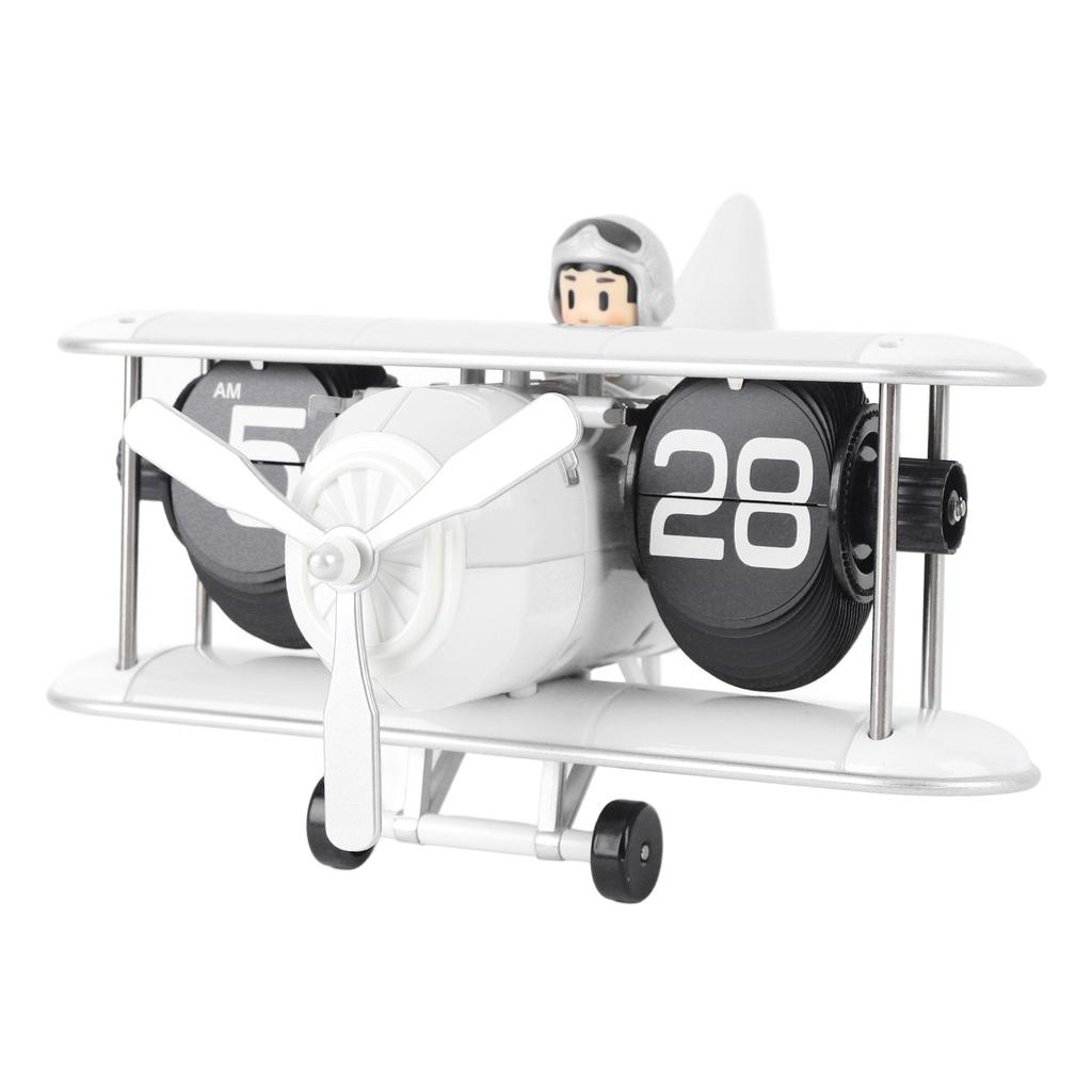 Flugzeug Klappuhr 12 Stunden Retro Batteriebetrieben Auto Flip Schreibtischuhr für Wohnzimmer Schlafzimmer