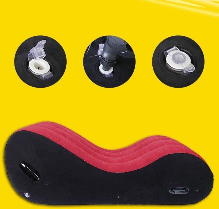 VaHppy Nafukovací rozkládací pohovka pro sexy područky ve tvaru písmene S, více poloh pro sexy Vločkování + PVC SM BDSM produkty pro dospělé Nábytek pro pohlavní křesla