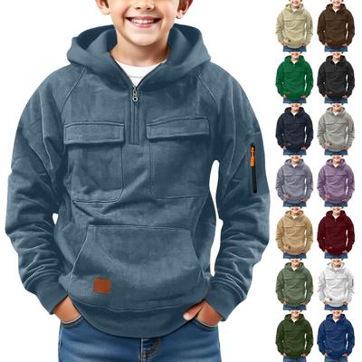 Kapuzenpullover für Jungen Lässiger Pullover Taktisch Langarm Outdoor Sportliche Jugend Sweatshirt Sport Kapuzenpullover