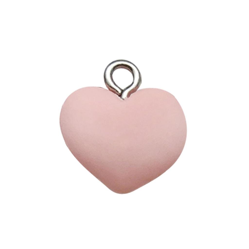 Colorful Resin Heart Earrings & Keychain Necklace Charm Set
