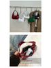 Korean Trendy Red Patent Leather Half-Moon Shoulder Bag