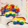 Durable Hard Plastic Masque Mardi Gras for Men Women, Colorful Rainbow Masquerade Feathered Carnival Venetian Prom Party, Carnival, Halloween Cosplay