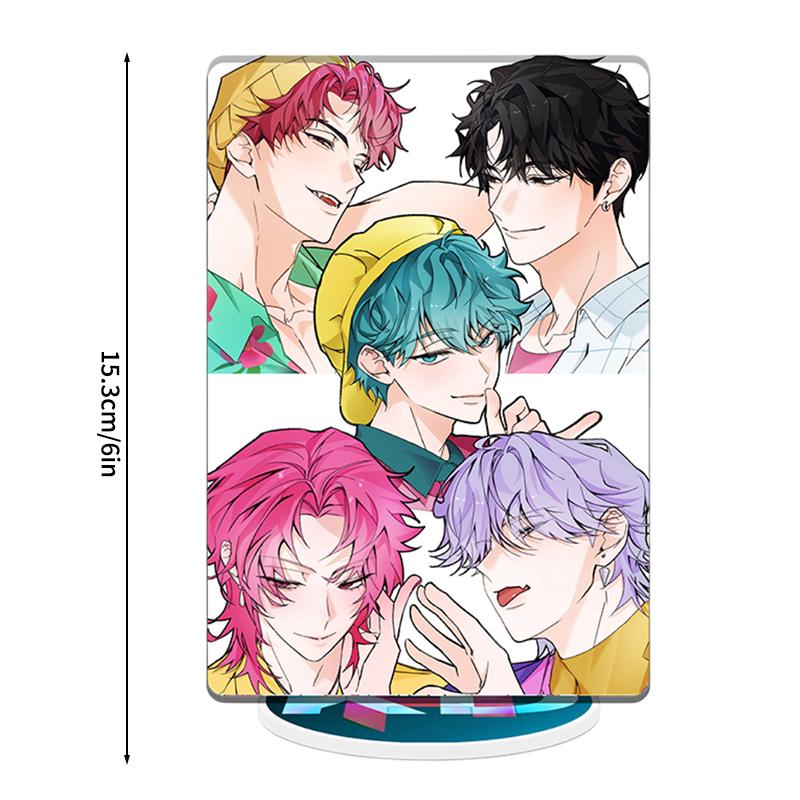 K-pop Demon Hunters Desktop Ornament Hunters Boys Group Figure Acrylic Stand Cartoon Ornaments Anime Po Frame