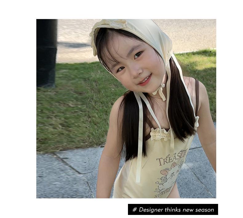 2025 Stylish Bunny Sling One-Piece Swimsuit for Girls - Adorable Summer Beachwear