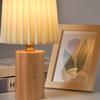 Retro Pleated Wooden LED Desk Lamp USB 3W for Living Room Home Bedroom Bedsides Atmosphere LED Night Light Decoration Table Lamp