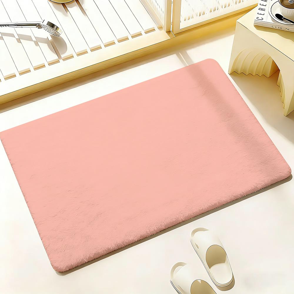 Solid color Floor Mat Bedroom Living Room Flannel Door Mat Non-Slip Home Decor