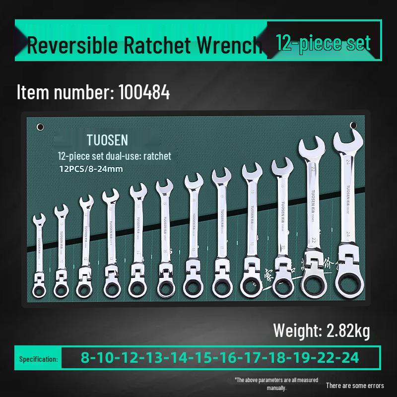 Tuosen Ratchet Wrench Set: Open-End & Socket Combo with Movable Head for Auto Repair
