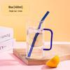 Shangqi Square Glass Mug with Handle and Straw