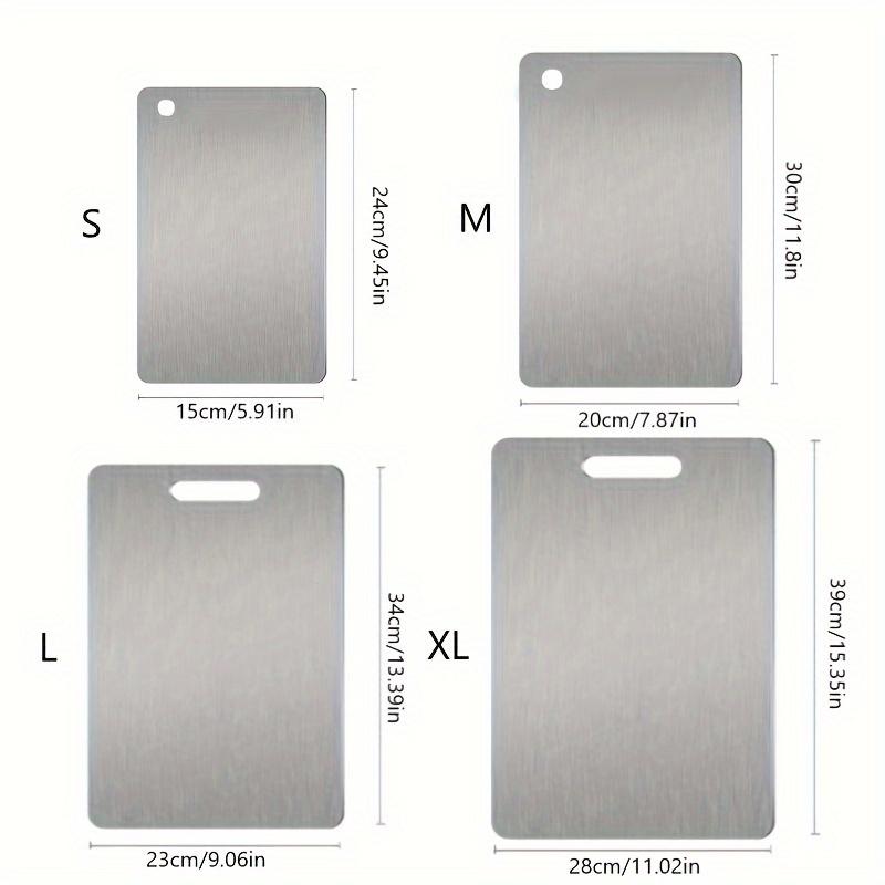 Titanium Cutting Boards for Kitchen Stainless Board 304 Steel Thickened Double Sided Food Grade Portable Fruit Meat Chopping