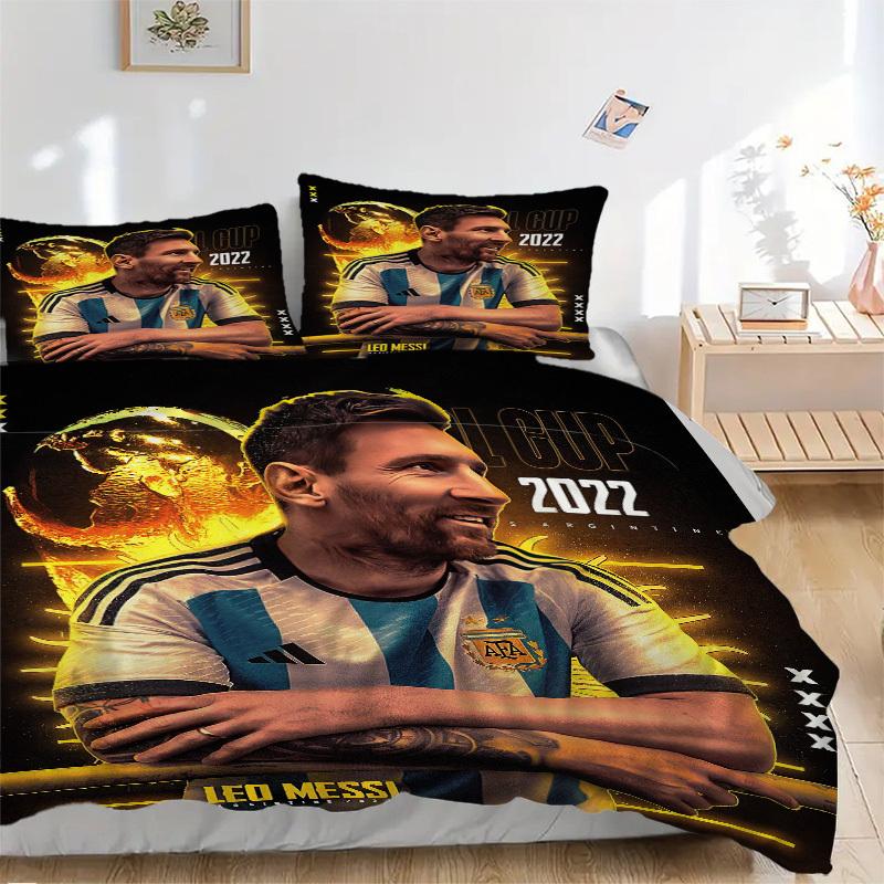 

Football fansArgentina 2022 World Cup Bedding Set Comforter Cover Gift for Bedroom,Includes 1 Cover and 2 Pillowcases, No InsertB236 135x200cm