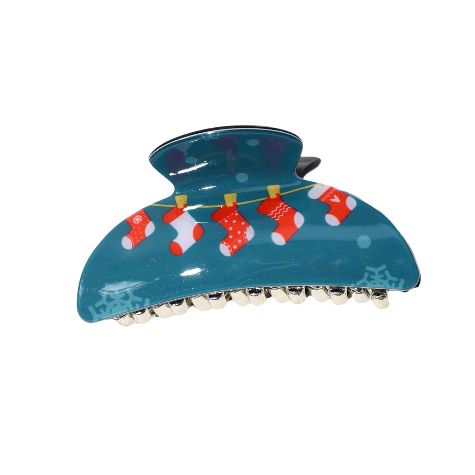 

Lovely Hair Claw for Girls Anti-Slip Hair Claw for Taking Photo Delicate Christmas Theme Plastic Ponytail Hair Pins S синій