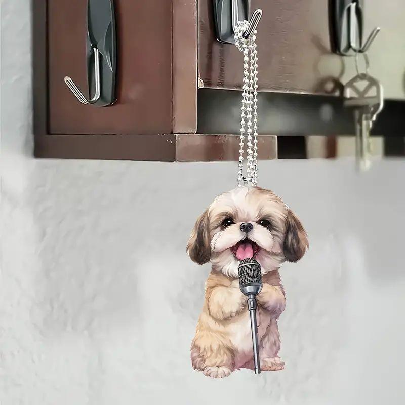 Delightful Acrylic 2d Cute Dog Car Decor Stylish Cartoon Design For Unique Interiors