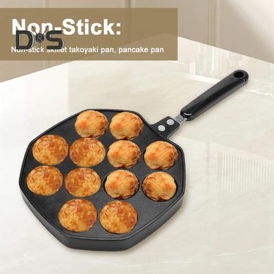 Takoyaki-Grillpfanne, Platte mit 12 Löchern, antihaftbeschichtete Kochgrill-Backform, Oktopusball-Backblech für Tintenfischbällchen, Pfannkuchen