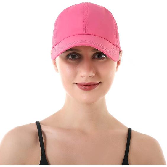 HGGE Womens Criss Cross Ponytail Baseball Cap High Messy Bun Ponycap Trucker Hat Quick Drying Mesh Dad Hat for Outdoor Sports
