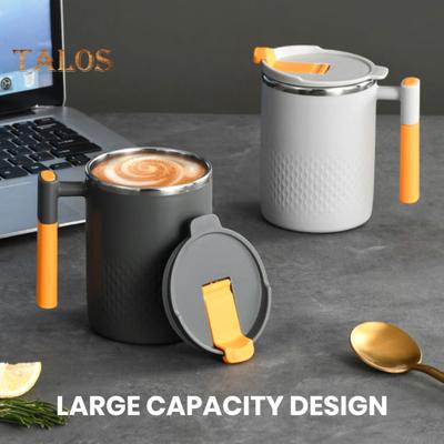 Kaffeetasse, bequemer Griff, Wärmeisolierung, leicht zu reinigen, nützlicher Teegetränkebecher mit Deckel, Heimbedarf