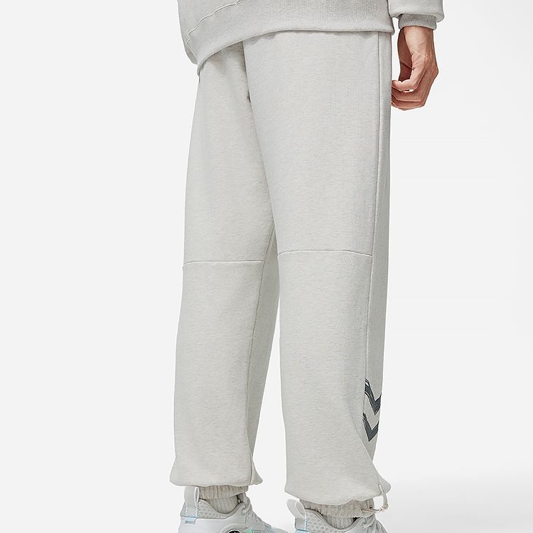 Li Ning Strick-Jogginghose Herren Hellgrau Flisgrau AKLU013-6