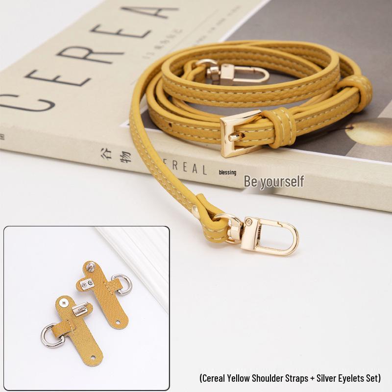 Longxiang Genuine Leather Mini Dumpling Bag with Wide Strap and No-Punch Buckle