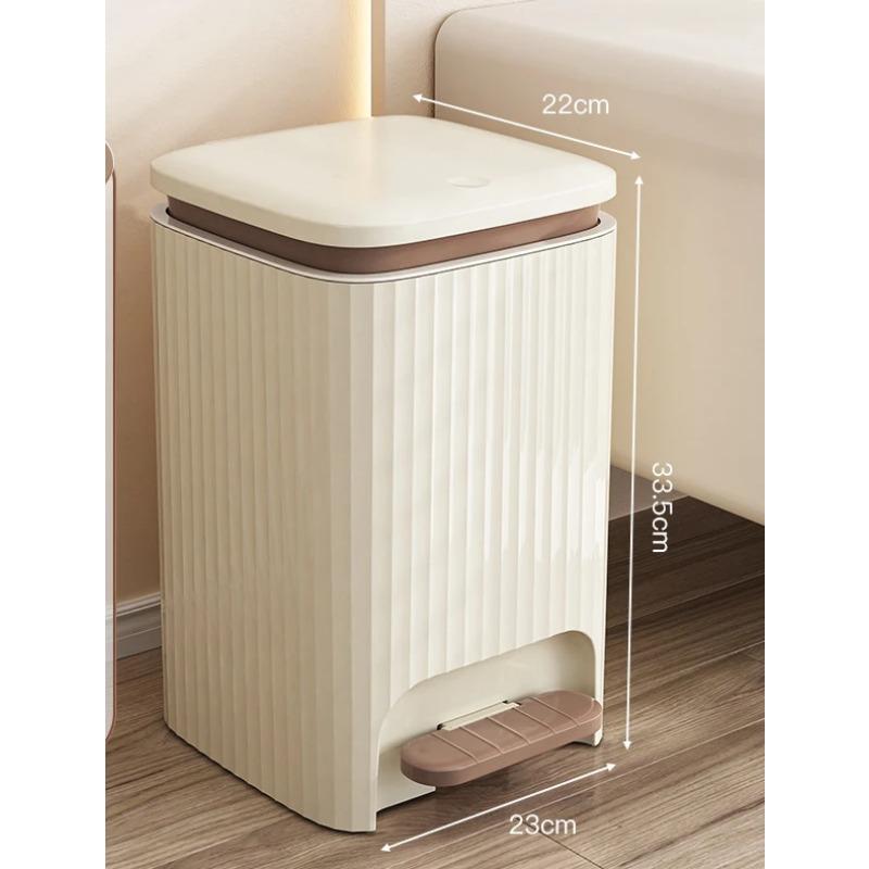 

9 л/12 л Роскошный прессованный мусорный бак с крышкой-педалью Большая вместимость мусорного бака Водонепроницаемая мусорная корзина для ванной комнаты