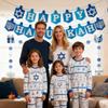 Hanukkah Decorations Banner Happy Hanukkah Banner Party DIY Decor Garland for Home Indoor Blue Glitter Supplies
