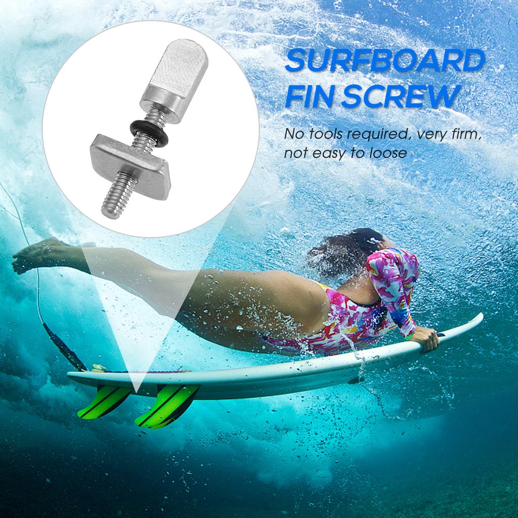 3 adet/6 adet Sörf Tahtası Fin Vidası M4 Sörf Fin Cıvataları Longboard Sürgülü Fin Vidaları Tek Fin Çiviler