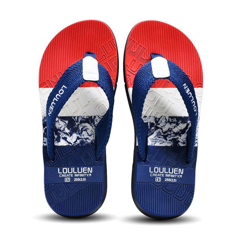 

Новые тапочки мужские летние нескользящие шлепанцы мужские сандалии персонализированные уличные пляжные туфли-щипки 45 темно-синий