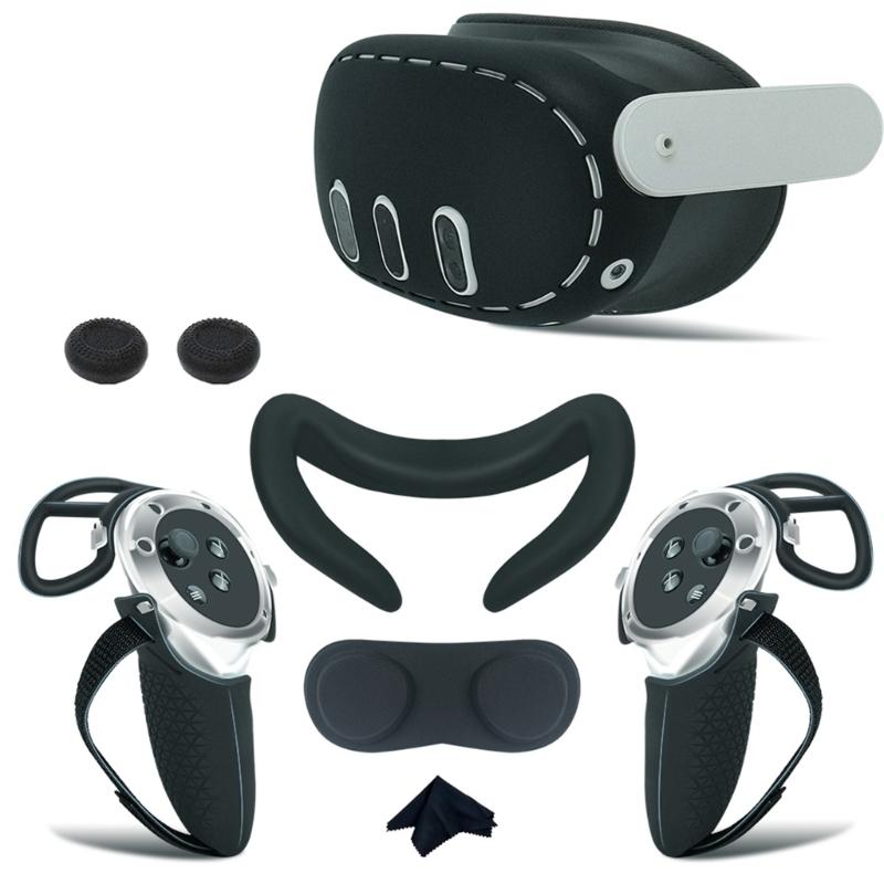 Kratzfeste VR-Schutzhülle Silikonhülle Abdeckung für Meta Quest 3 VR-Headset Maske Linse Schale Kappe Zubehör