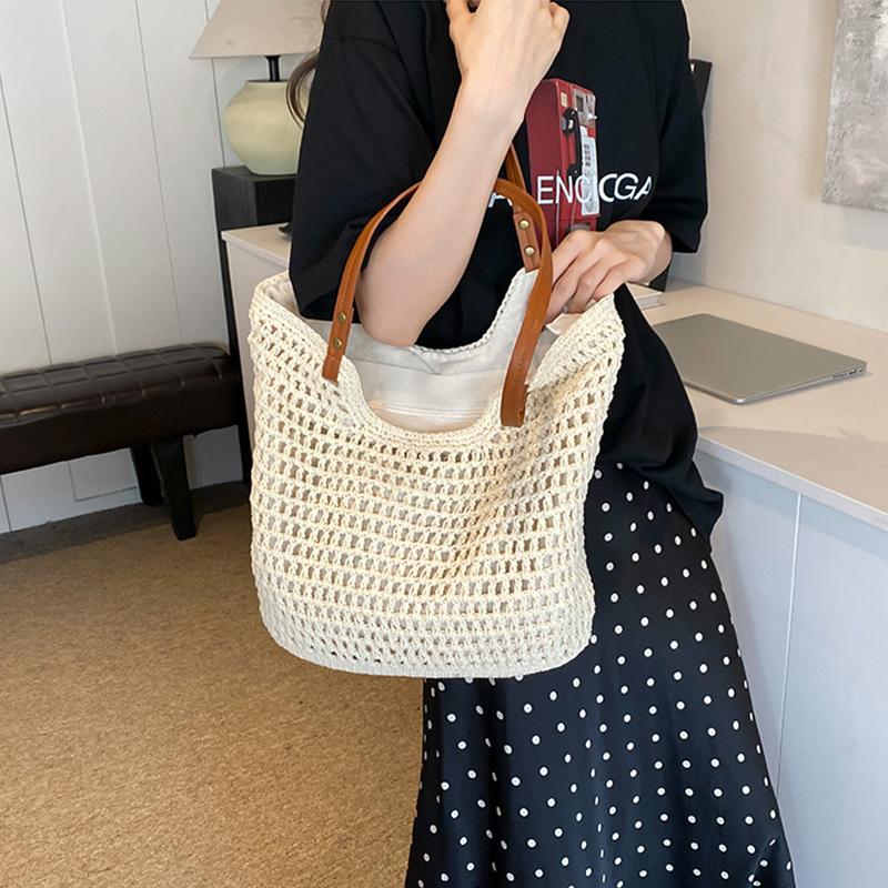 Beach Seaside Vacation Bag Women's Large Capacity Shoulder Bag New Versatile Fashion Shopper Handbag