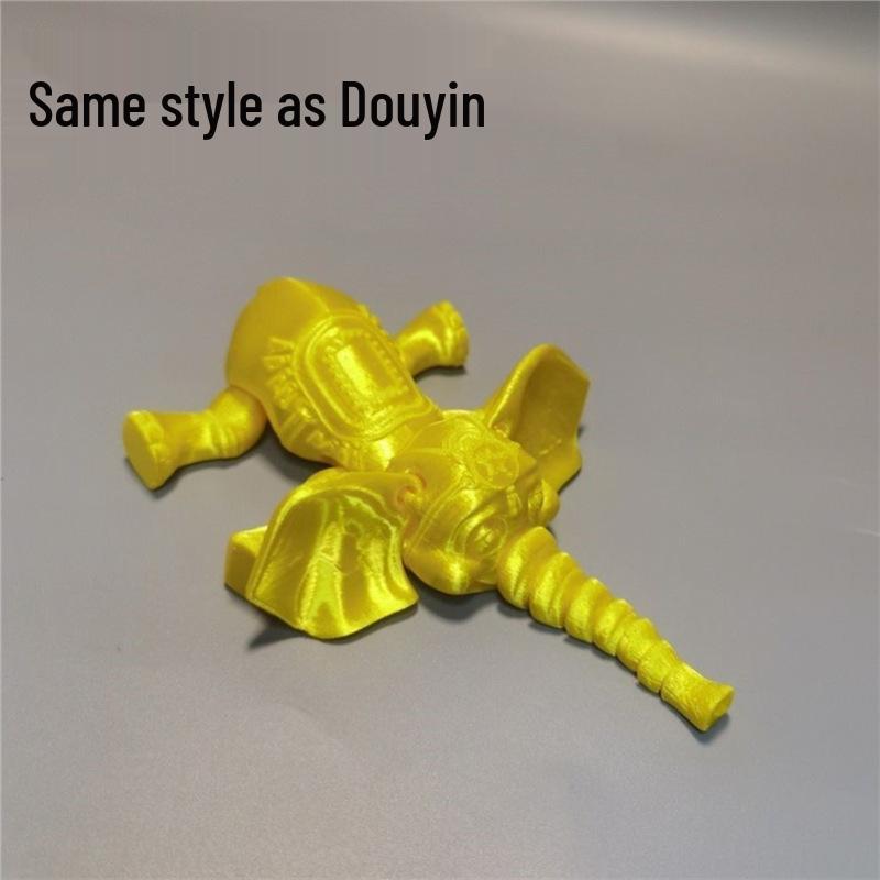 3D Printed Baby Elephant Figurine - Micro Landscape Ornament & Gift Model