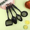 6 st Nylon Multifunktionell Svart Spade Sked Soppslev Spatel Set Non-Stick Köksredskap Matlagningsverktyg