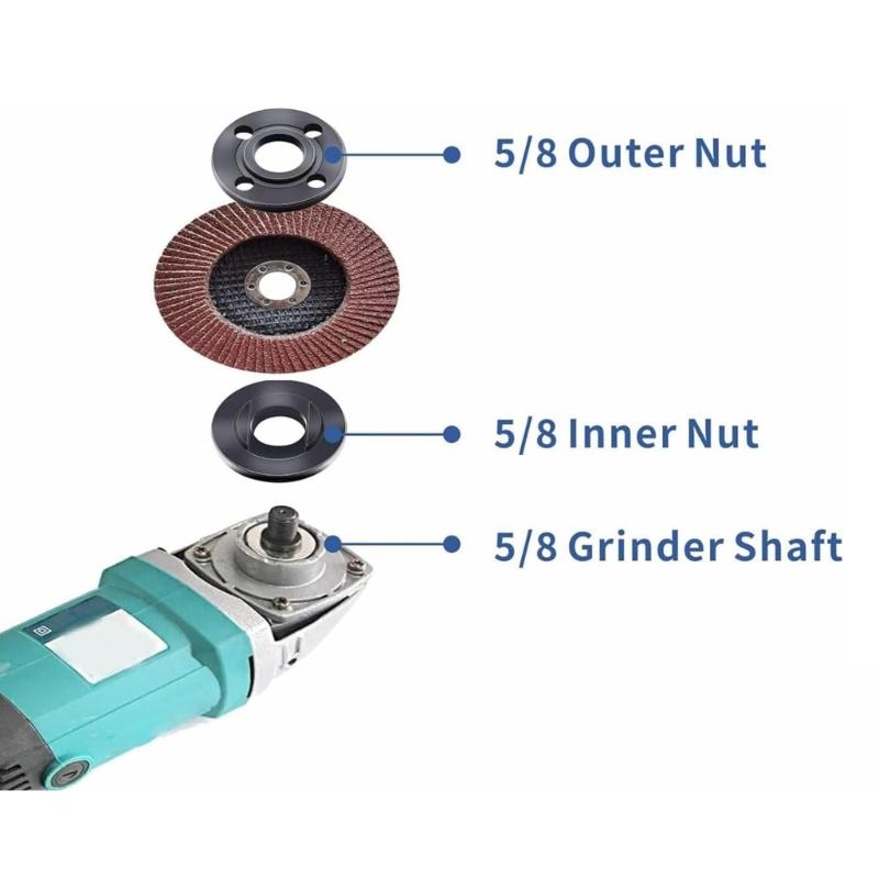 Grinder Wrench and Nut Set Grinder Flange Nut Set Industrial Grinder Component Spanner Set for Various Applications