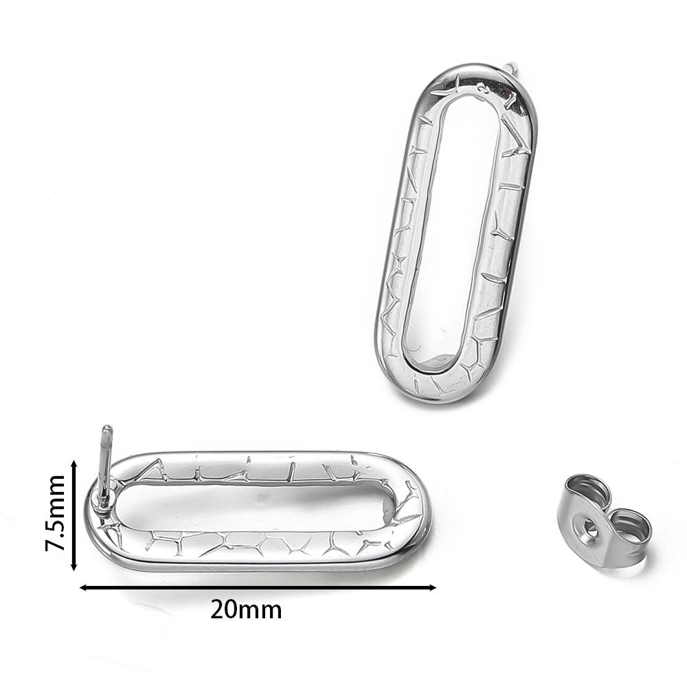 

10pcs/Lot Stainless Steel Earrings Connectors Round Irregular Earrings Back Earrings Setting for Jewelry Making Accesssories