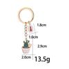 Womens Succulent Potted Plant Keychain Beach Style Hat Garden Succulent Cactus Plant Keychain Zinc Alloy Oil Drop Pendant Gift