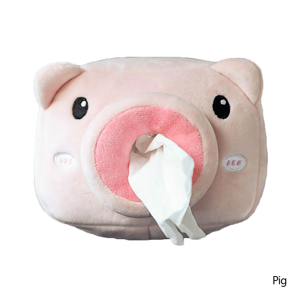 Auto Cartoon Tissue Box Creative 3D Cute Animal Car Hanging Paper Napkin Tissue Box For Car Interior Home Office Accessories