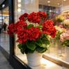 Weatherproof Geraniums | Lifelike Red Faux Flowers for All-Season Outdoor Use & Indoor Decor - Perfect Garden, Patio, and Home Centerpiece
