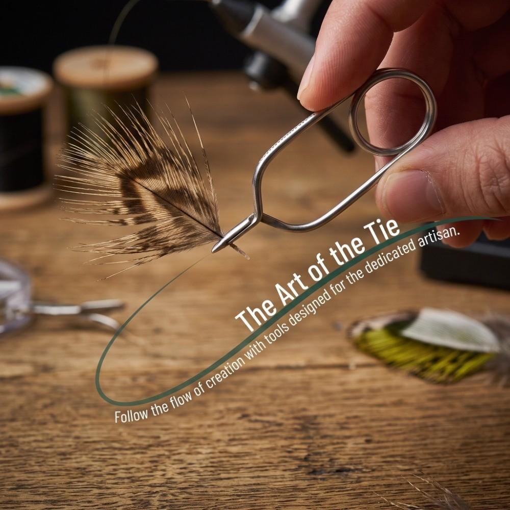 2PCS Threaded Clamps Fly Fishing Pliers 3 Sizes Hackle Pliers Fly Tying Pliers  Fly Fishing Tool