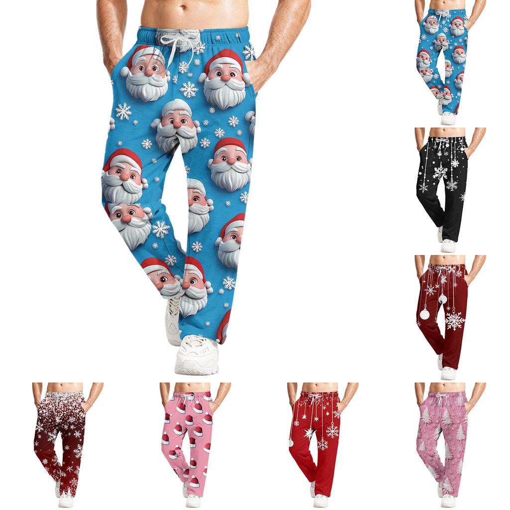 Herre avslappet passform fritidsjoggebukser med elastisk midjebånd og snøring yogabukser