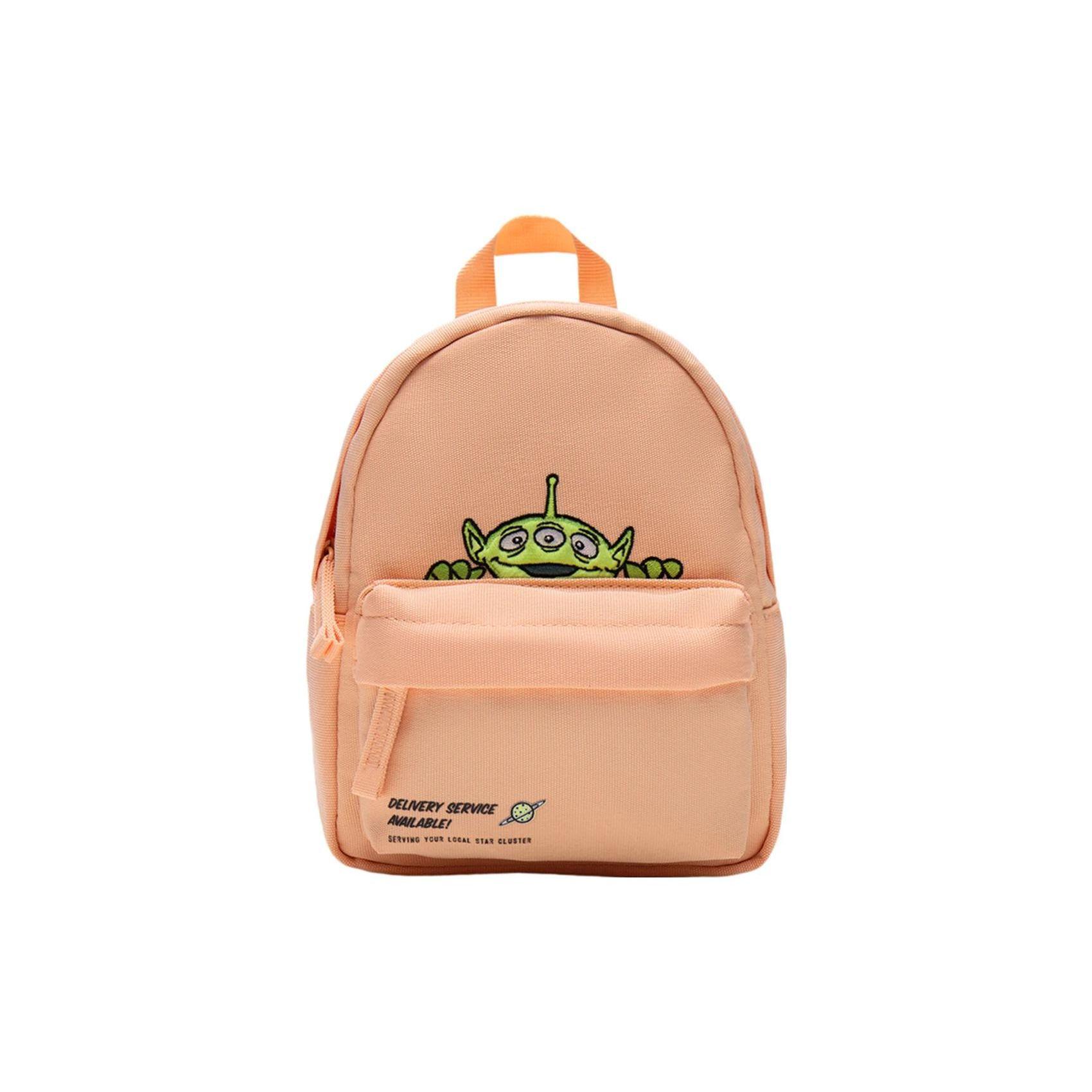 Li Ning X Disney Collaboration Toy Story Three-Eyed Alien Print Zipper Backpack Unisex Backpack Orange ABSS175-3 Orange