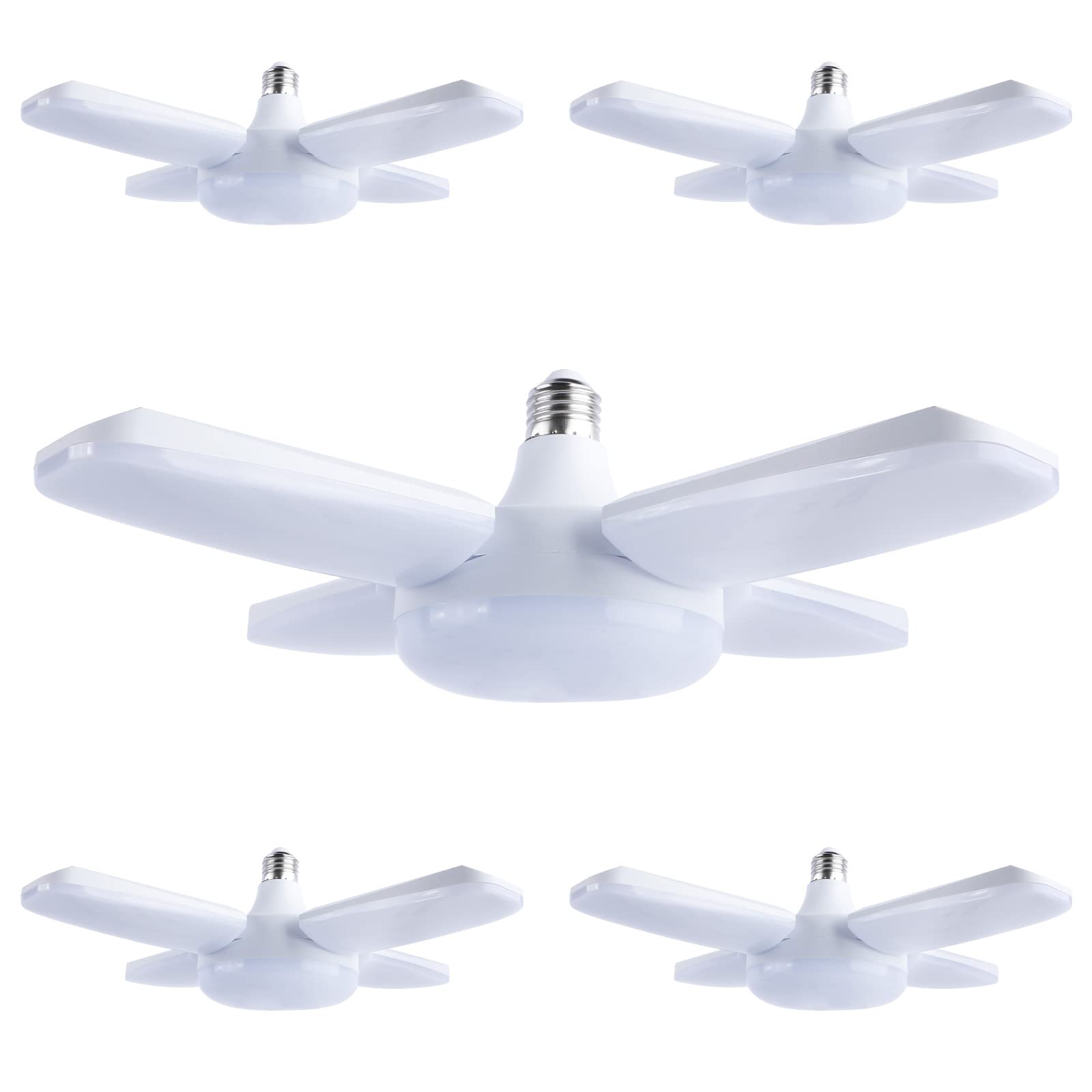 

SHANHE Garage Light, Construction Light, 5 LED Ceiling Light, 60W Pendant Light, Work Light, E26 LED Bulbs, 5-Bulb System, Daylight White 6500K,