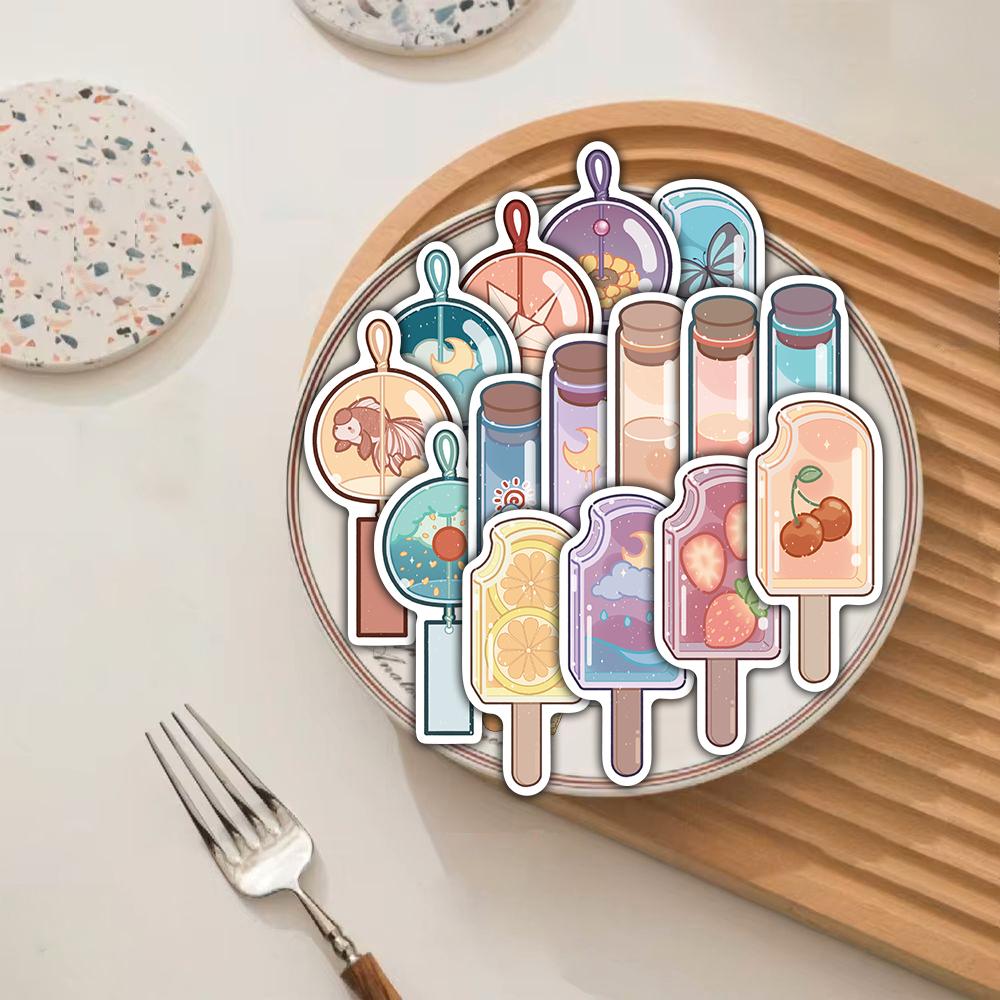 50PCS Ins Style Bottle Stickers Skateboard Laptop Art Picture Living Coffee Phone Coffee Decoration Luggage Case Art Sticker