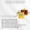 Openable Daughter Book Necklace Stainless Steel Gold Color Message Mini Book Pendant Necklace with Pages of Engraved Information