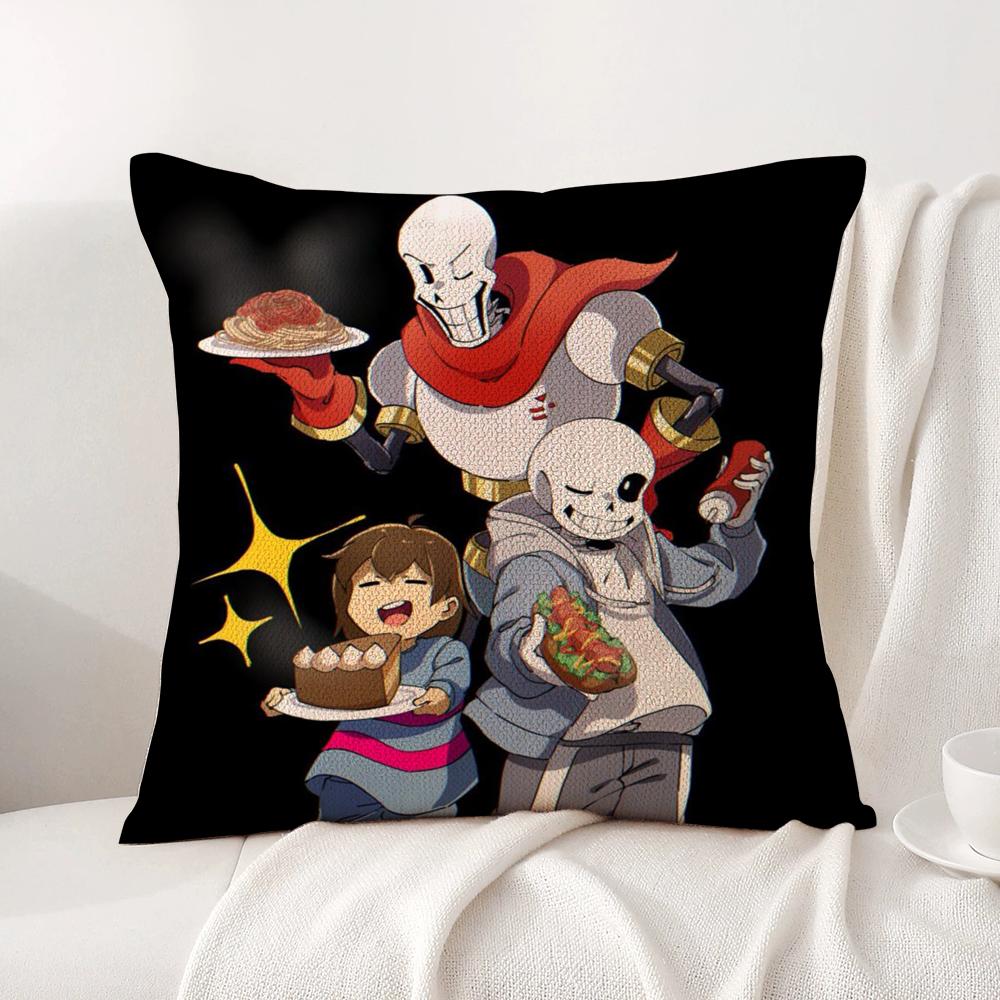 Game U-Undertale Cushion Cover Summer Coolness Linen Fabric Double-Sided Printing Pillow Case Sofa Home Decor Gift
