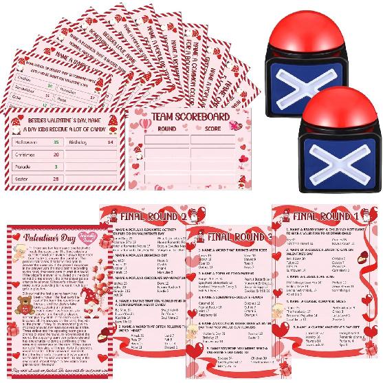 Дружеская игра  Семейная вражда  на День святого Валентина с 2 игровыми кнопками, Игры на День святого Валентина Карточная игра  Вражда  для вечера игр с друзьями, Викторина,